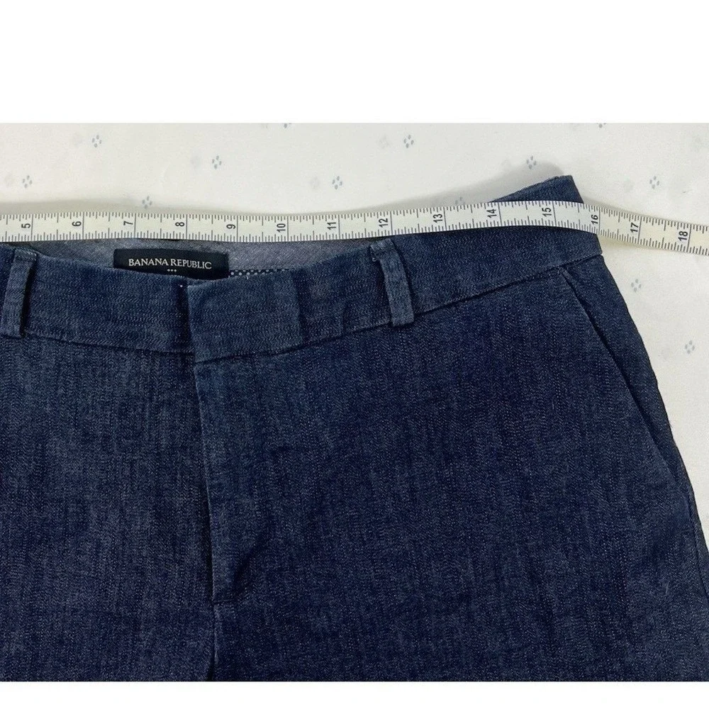 Banana Republic Hampton Tailored Chambray Shorts‎ Indigo Blue 6 Coastal Chic